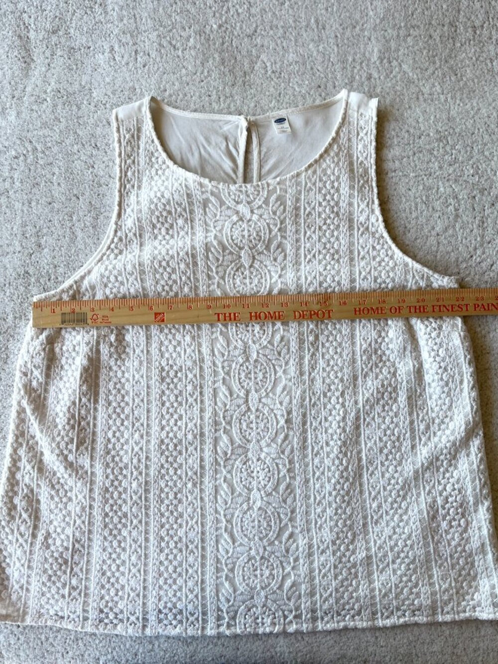 Old Navy 2X Ivory Lace Front Sleeveless Top Plus Size - Picture 4 of 7